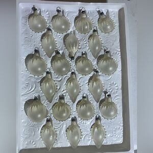 Vintage European Glass Christmas Ornaments Set of Teardrop/Round Hand Painted.